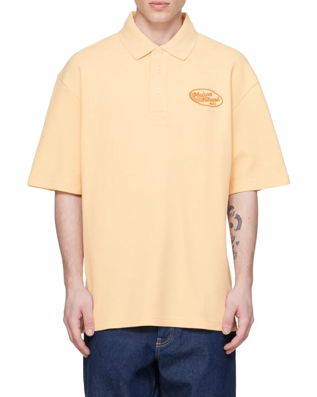 Oversize Textured Polo Shirt