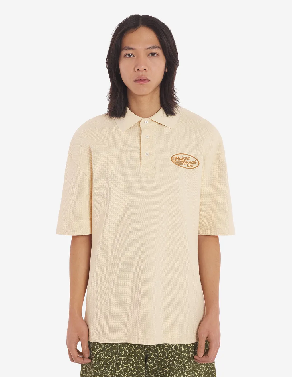 Oversize Textured Polo Shirt