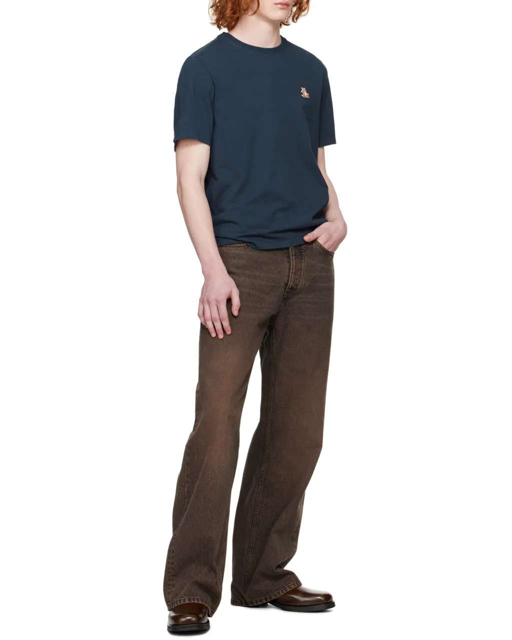 Chillax Fox Patch Crewneck T-Shirt