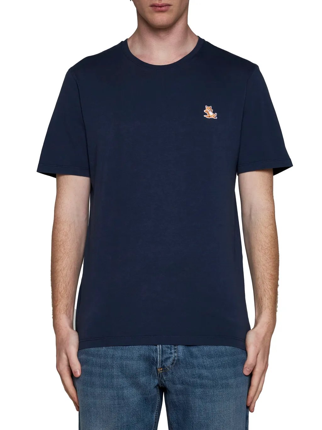 Chillax Fox Patch Crewneck T-Shirt