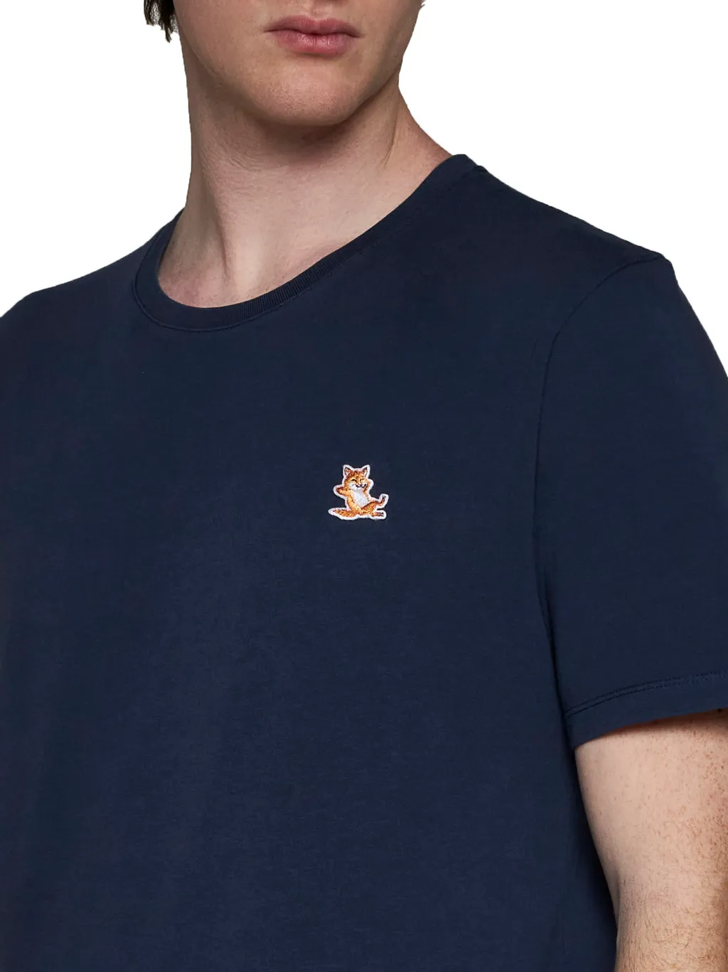 Chillax Fox Patch Crewneck T-Shirt