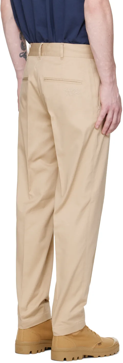 Logo Embroidered Straight-Leg Trousers