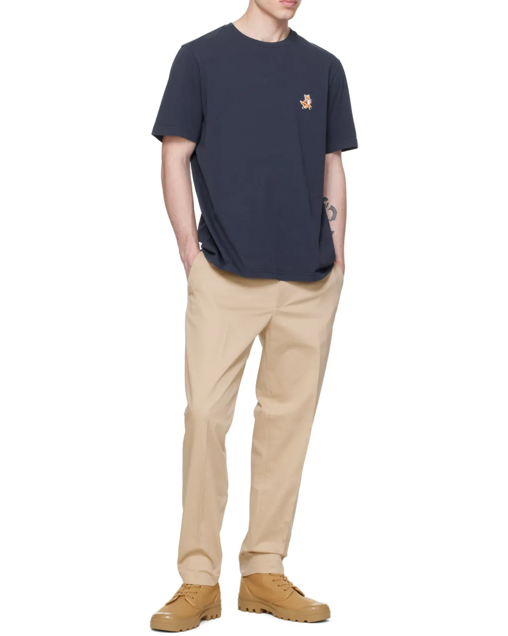 Logo Embroidered Straight-Leg Trousers