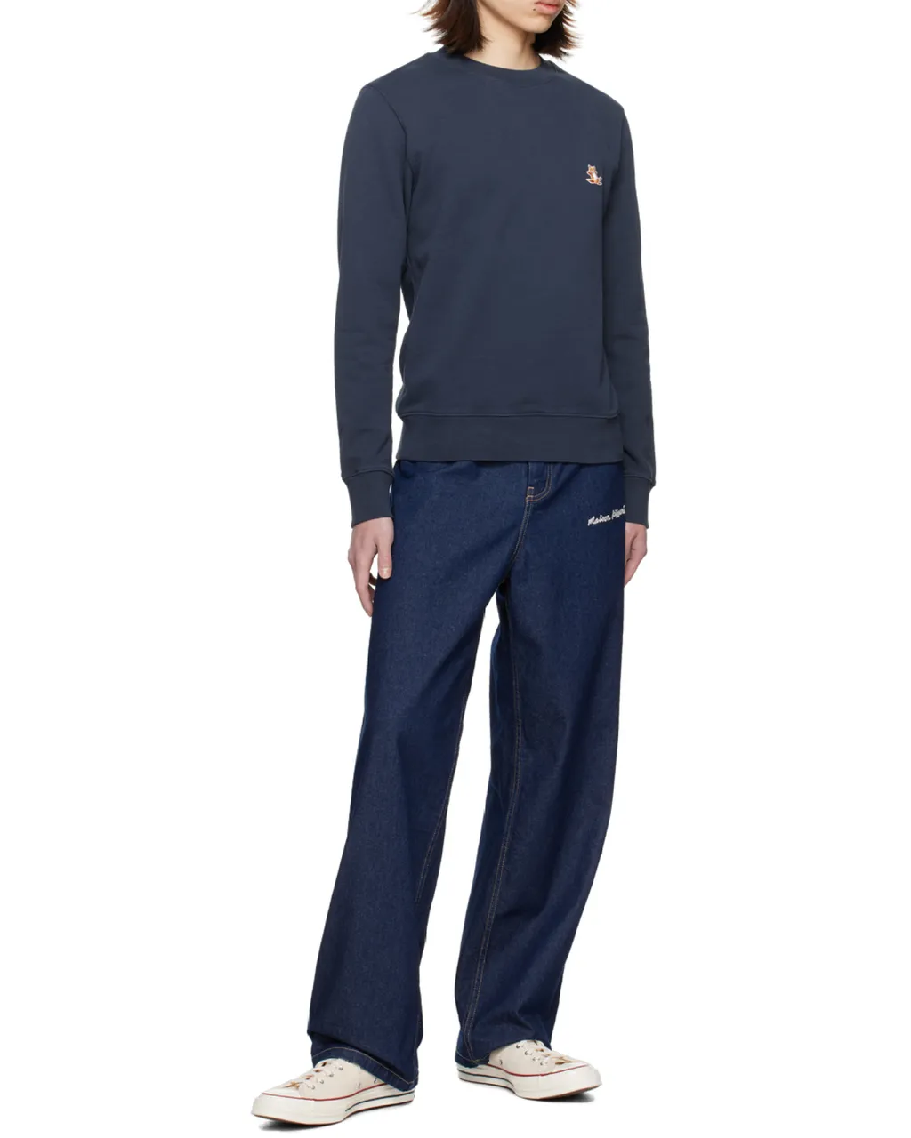 Chillax Fox Patch Crewneck Sweatshirt