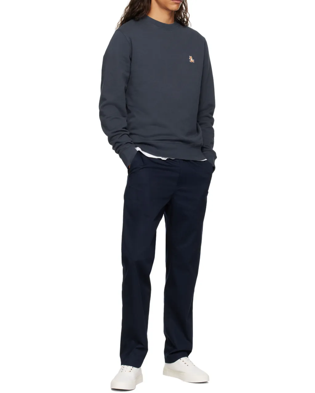 Chillax Fox Patch Crewneck Sweatshirt