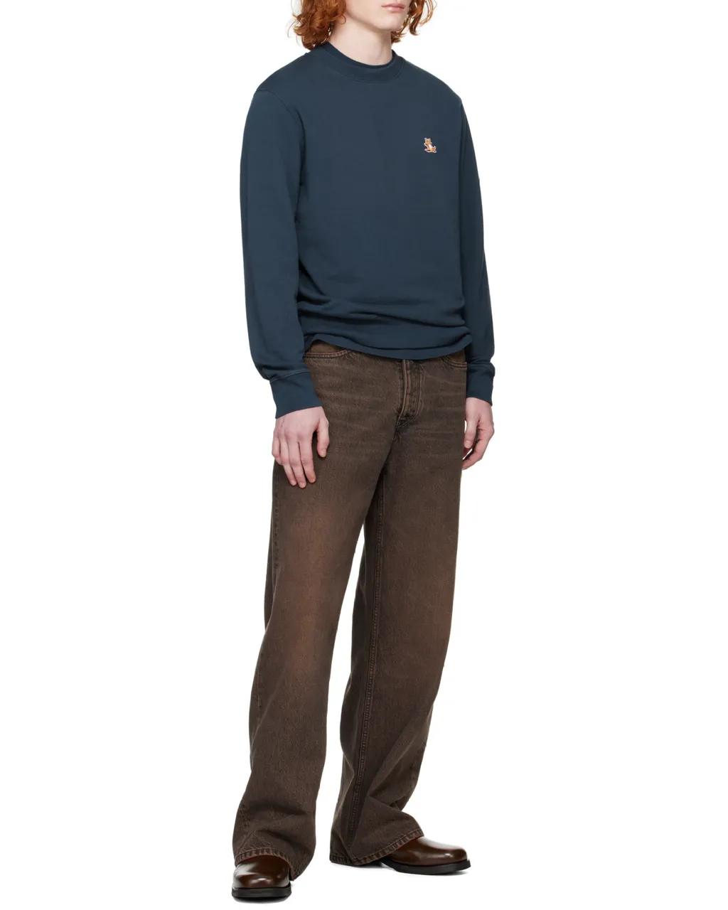 Chillax Fox Patch Crewneck Sweatshirt