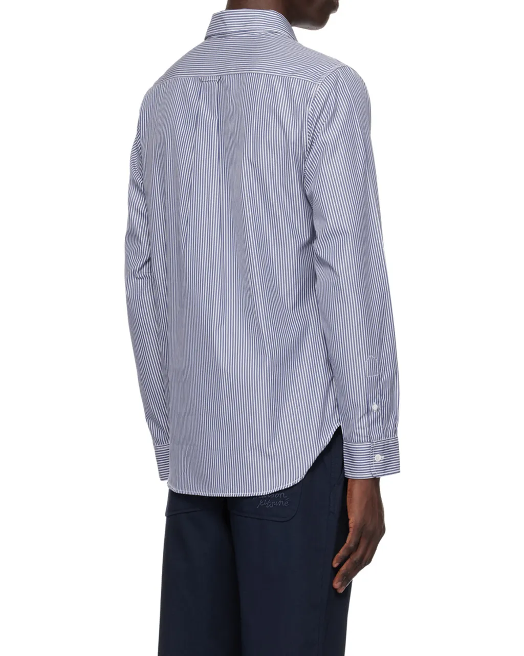 Fox Head Patch Striped Shirt