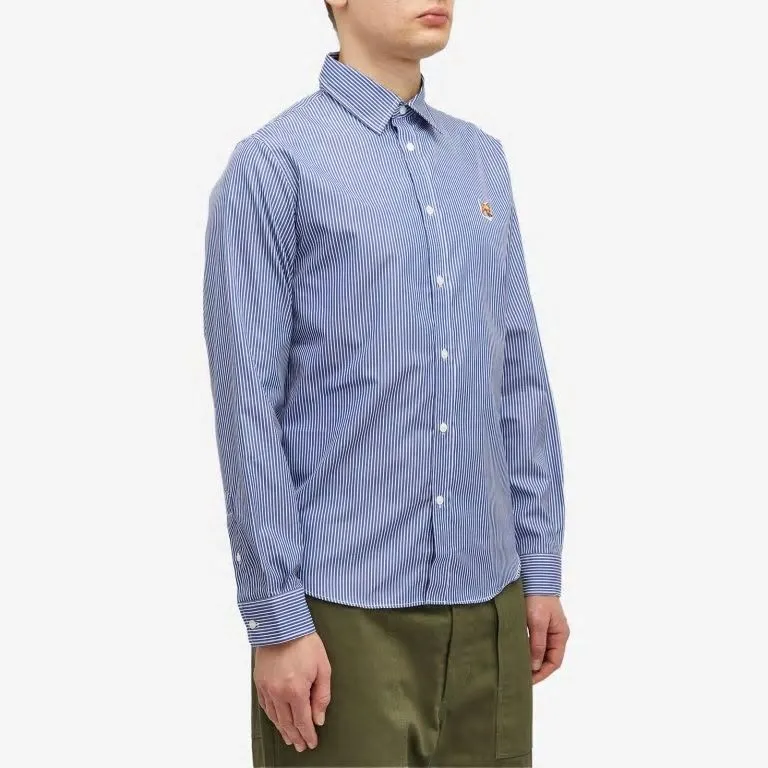 Fox Head Patch Striped Shirt