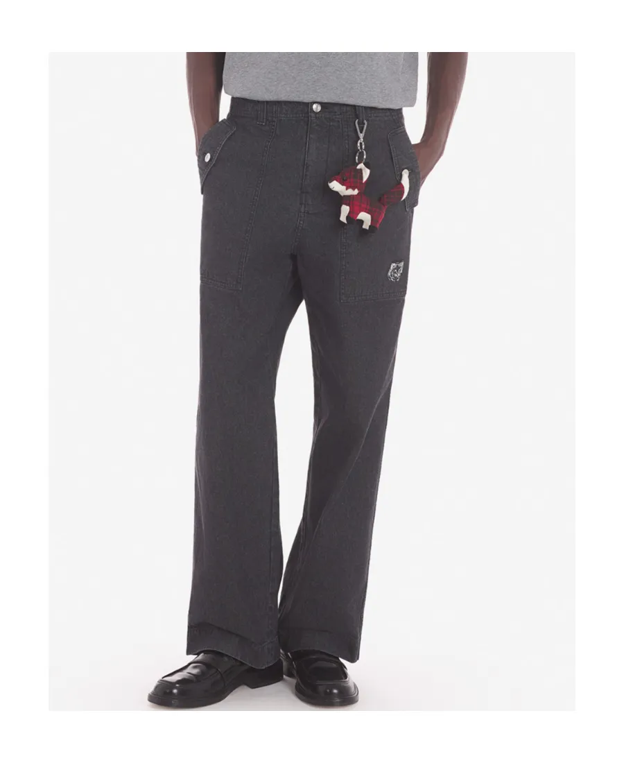 Logo Patch Wide-Leg Jeans