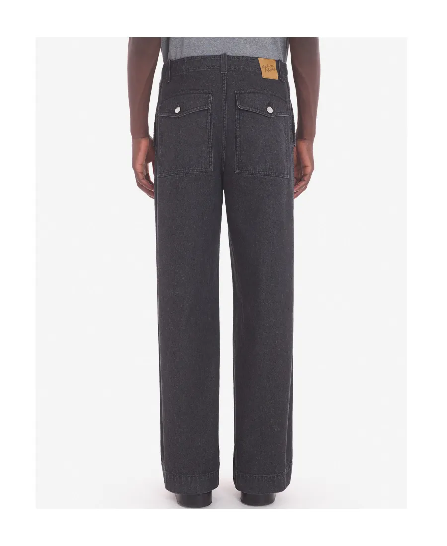 Logo Patch Wide-Leg Jeans
