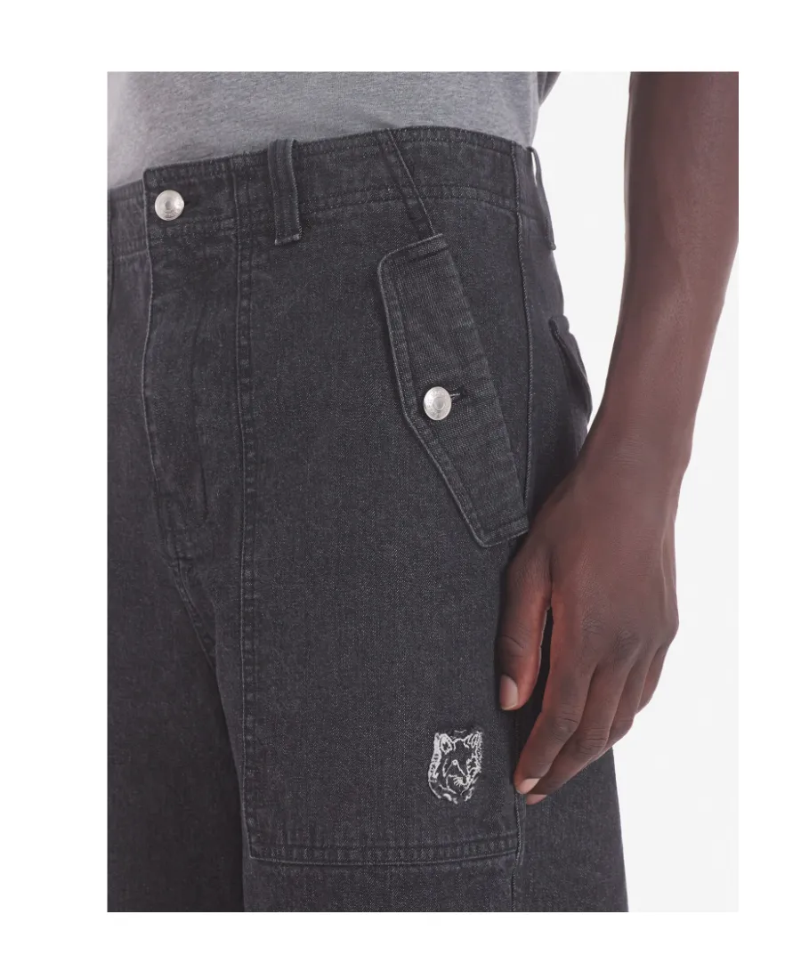 Logo Patch Wide-Leg Jeans