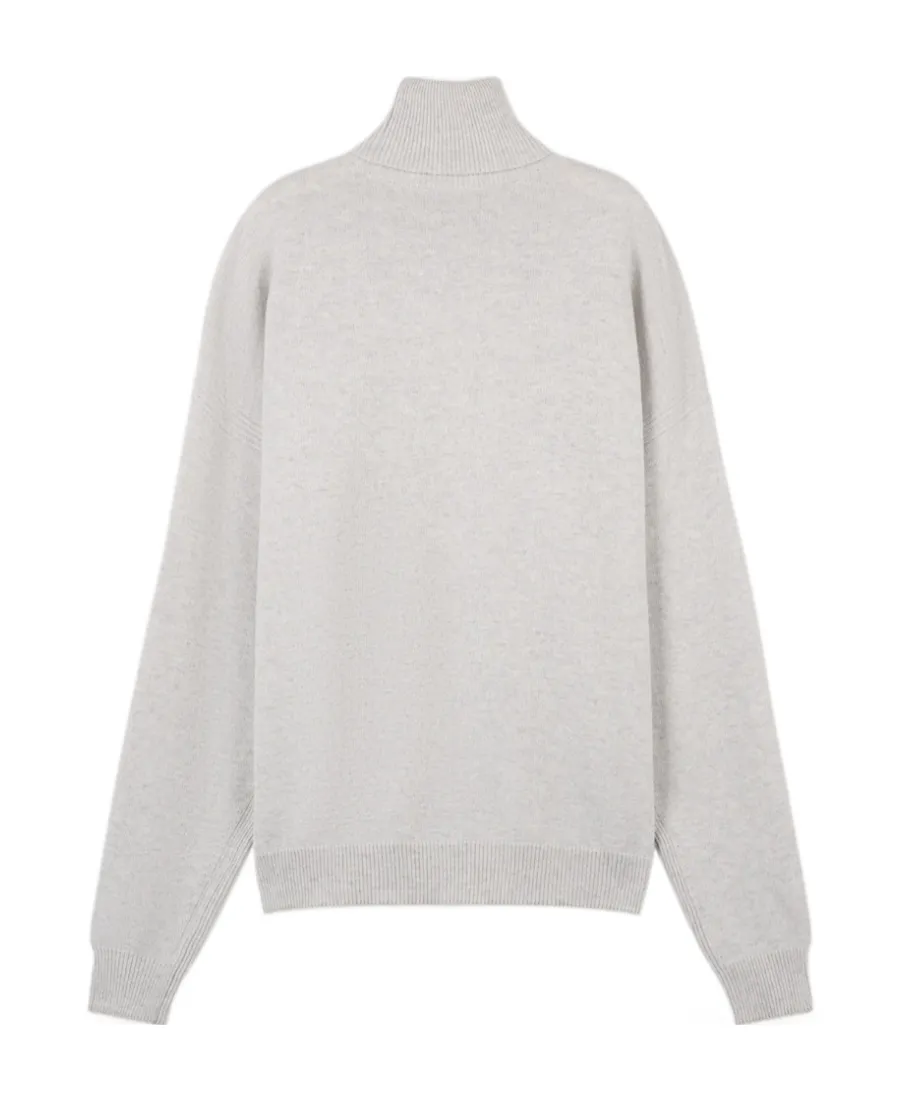 Roll-Neck Fox Head Intarsia-Knit Jumper