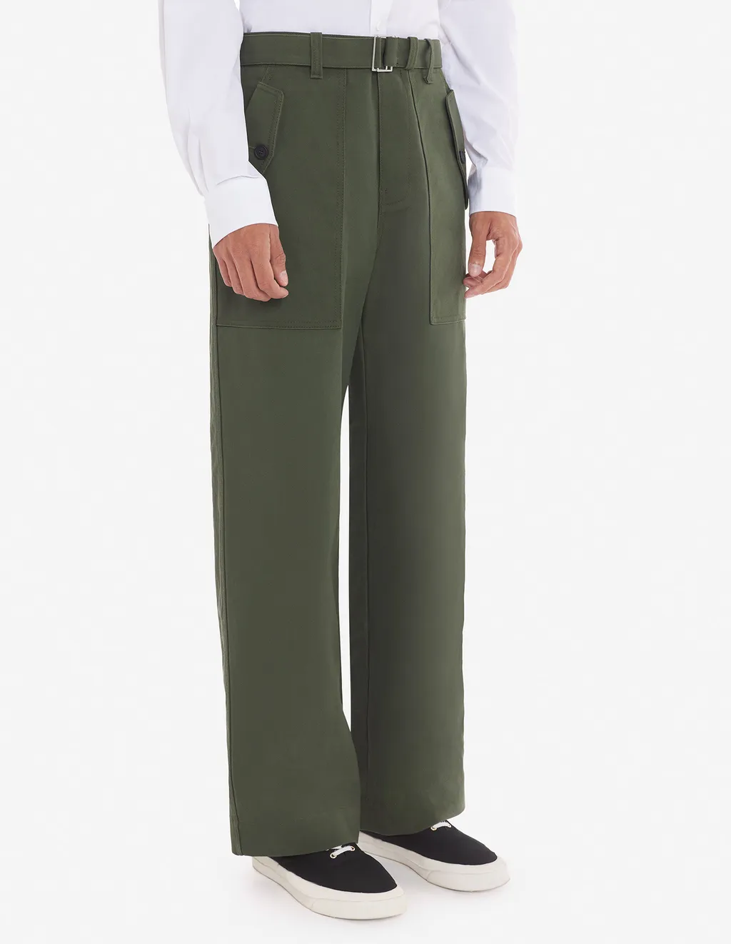 Mid-Waisted Straight-Leg Trousers