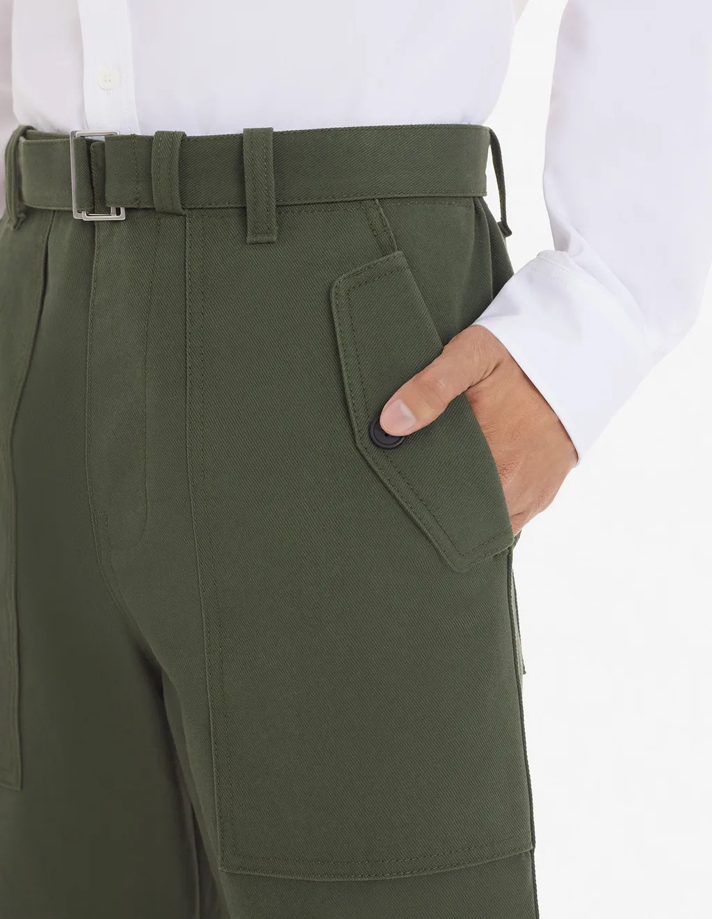 Mid-Waisted Straight-Leg Trousers