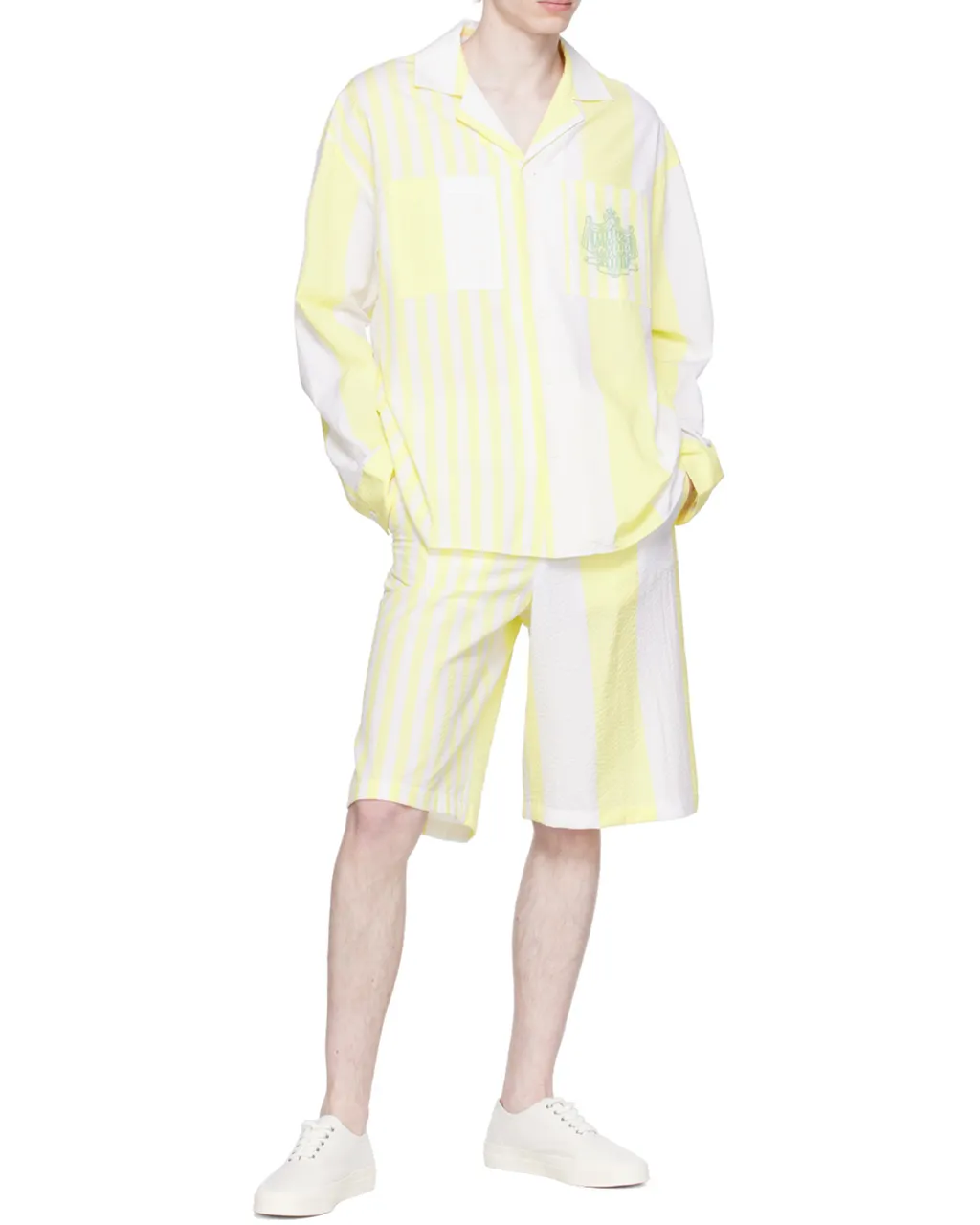 Logo-Print Striped Cotton Shirt