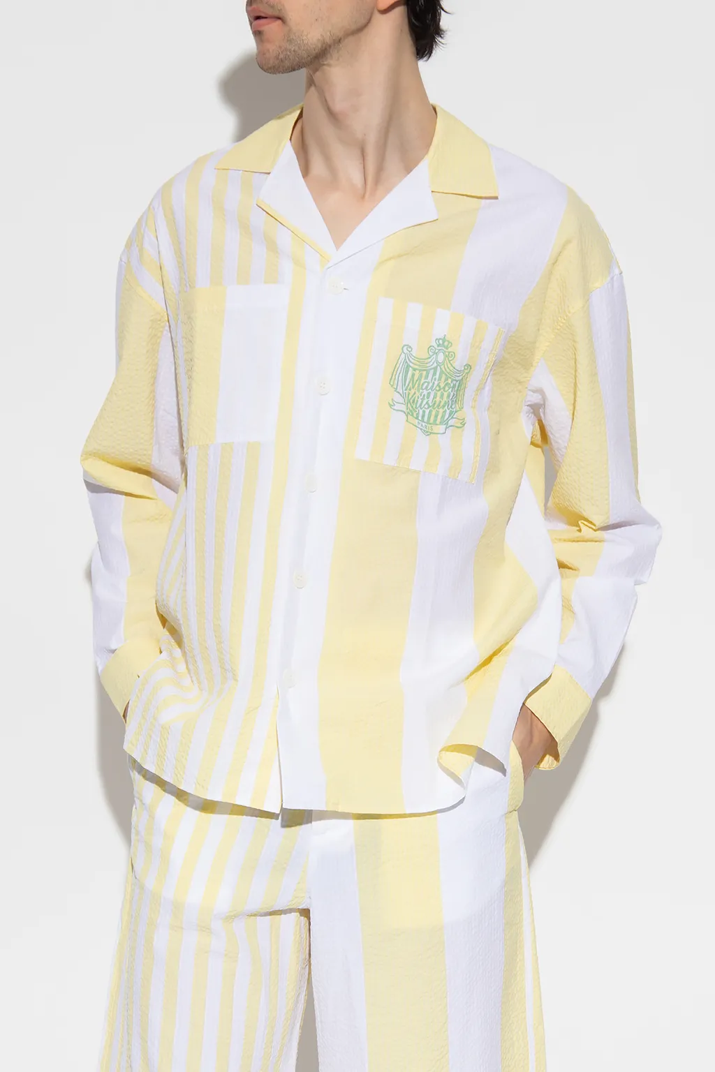 Logo-Print Striped Cotton Shirt