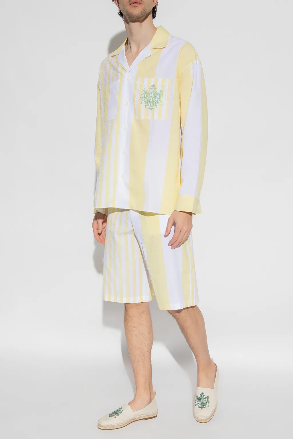 Logo-Print Striped Cotton Shirt