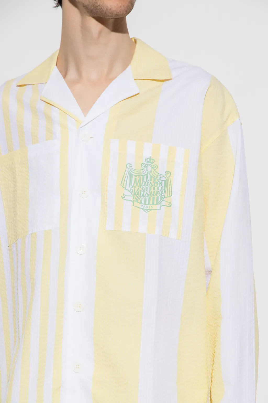 Logo-Print Striped Cotton Shirt
