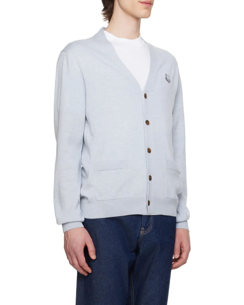 Fox Head Patch Knitted Cardigan