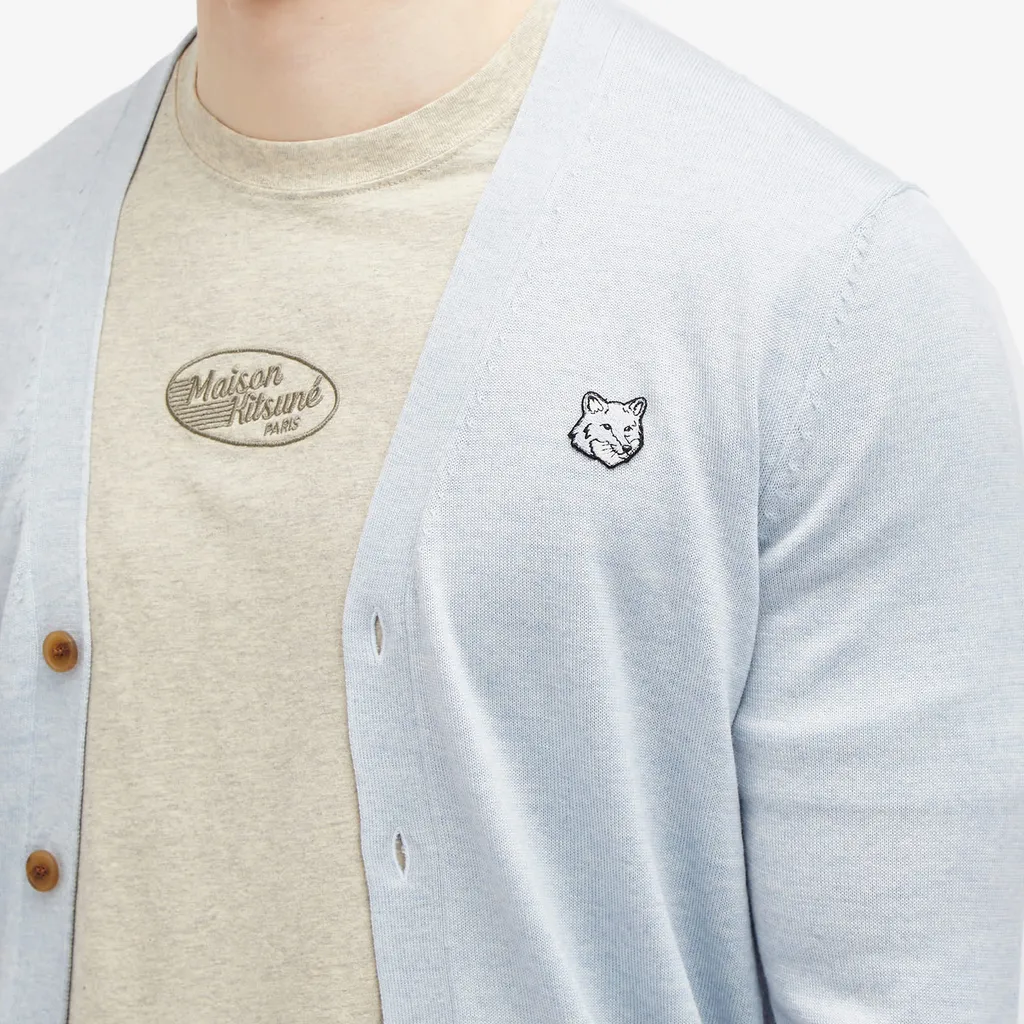 Fox Head Patch Knitted Cardigan