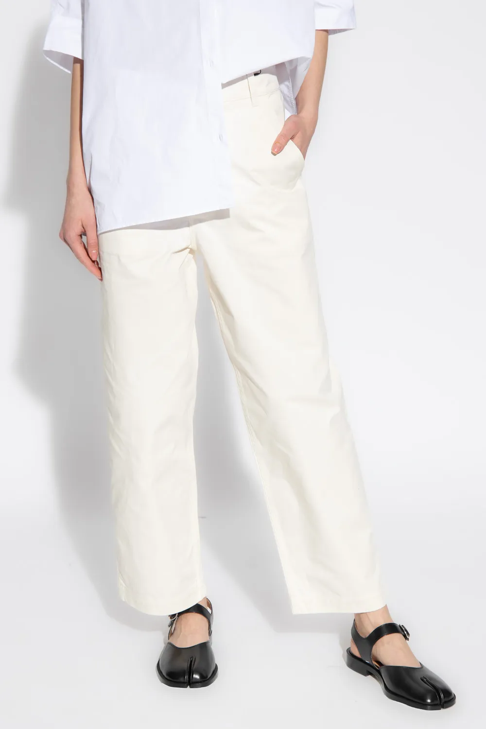 Embroidered-Logo Cotton Pants