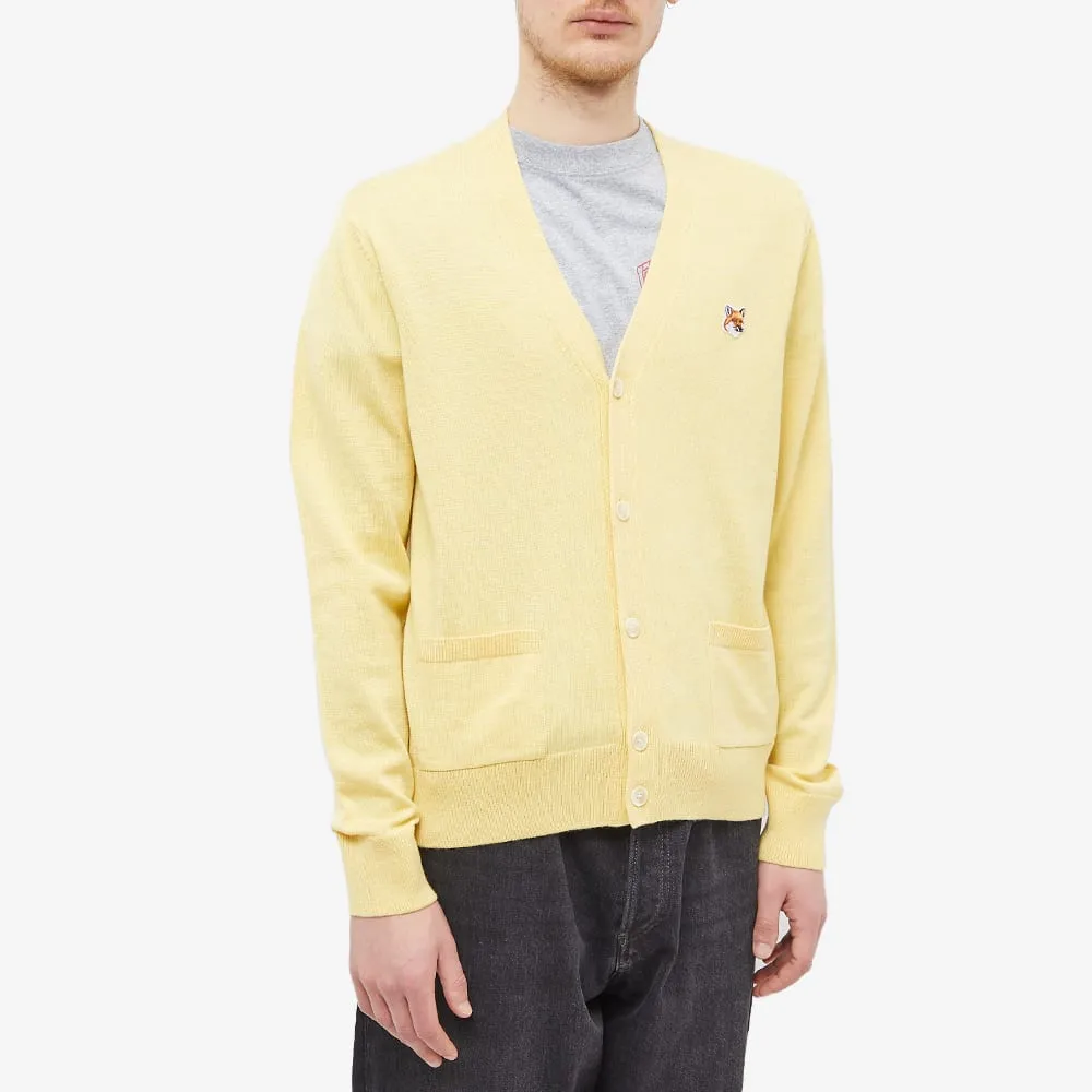 Fox Head-Patch Knitted Cardigan