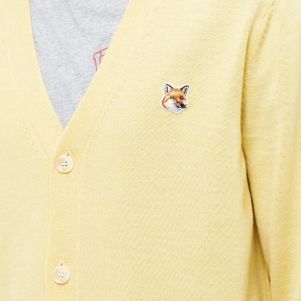 Fox Head-Patch Knitted Cardigan