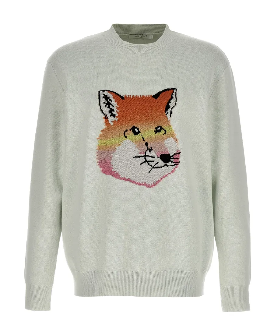 Fox Head Intarsia-Knit Jumper