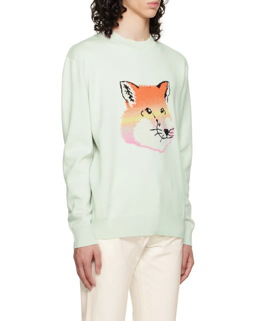 Fox Head Intarsia-Knit Jumper