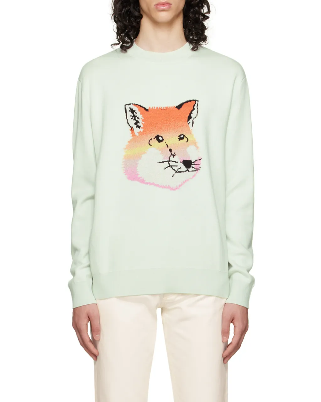 Fox Head Intarsia-Knit Jumper