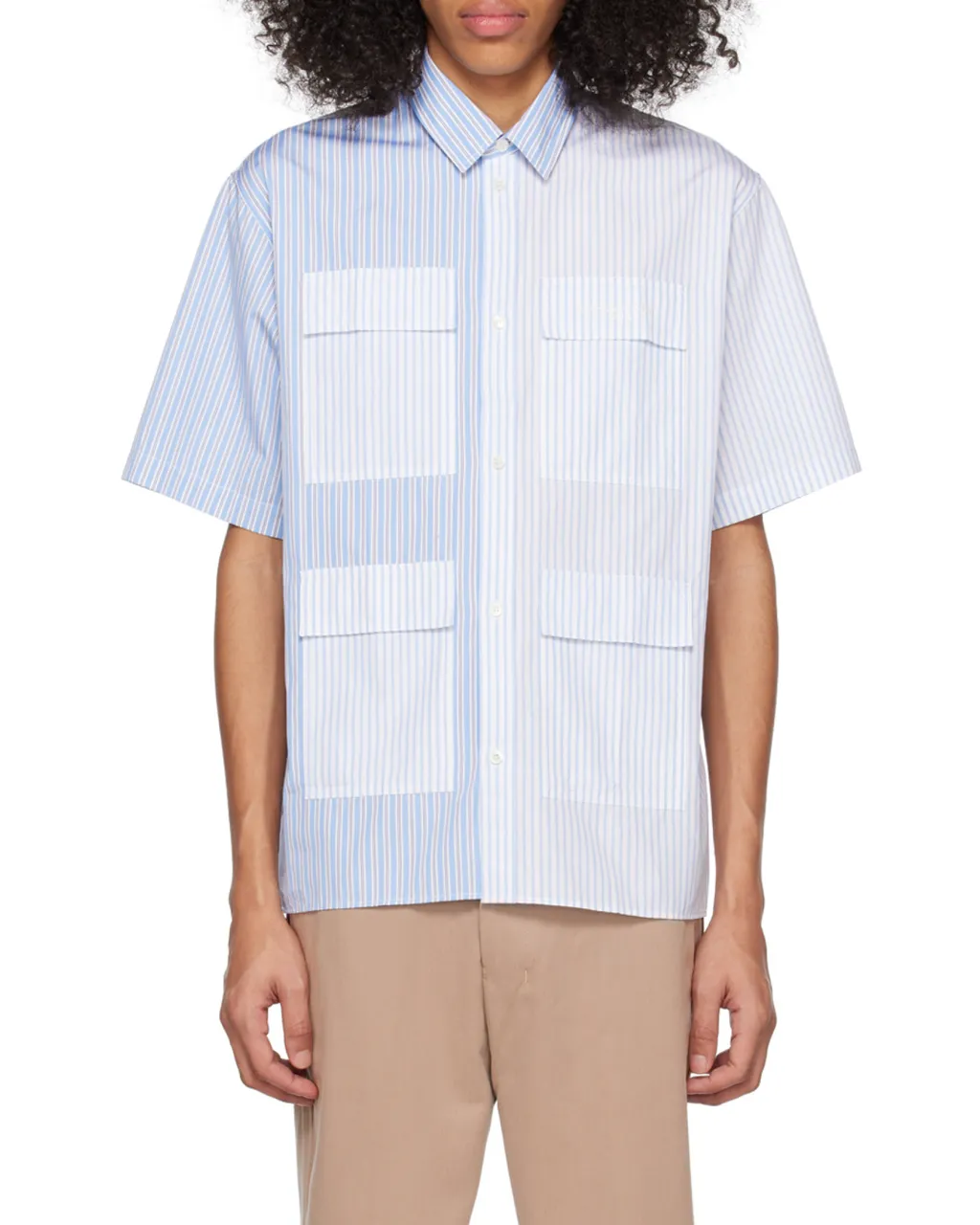 Colour-Block Striped Shirt