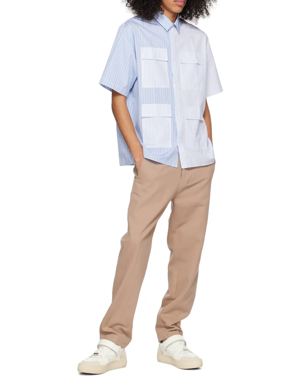 Colour-Block Striped Shirt