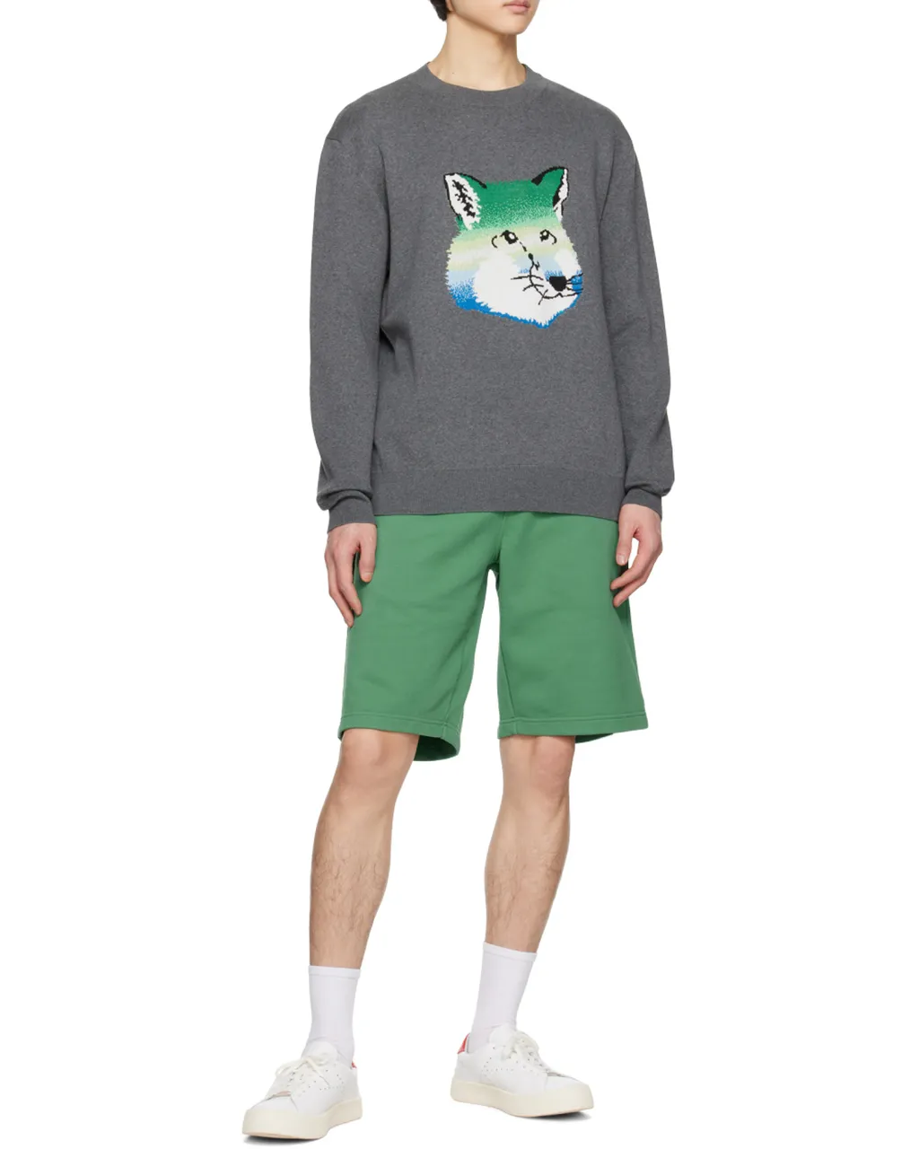 Fox Head Intarsia-Knit Jumper