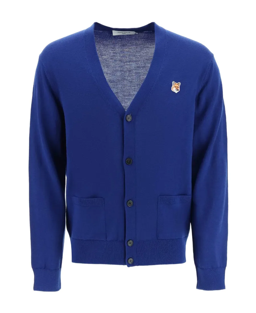 Chillax Fox-Patch V-Neck Cardigan