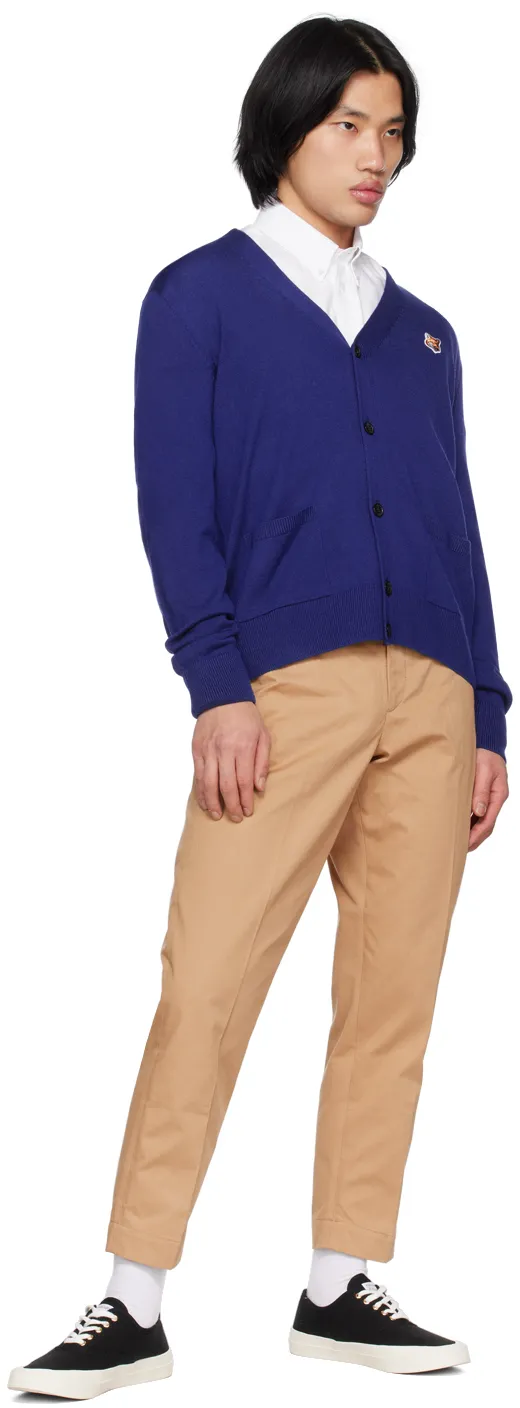 Chillax Fox-Patch V-Neck Cardigan