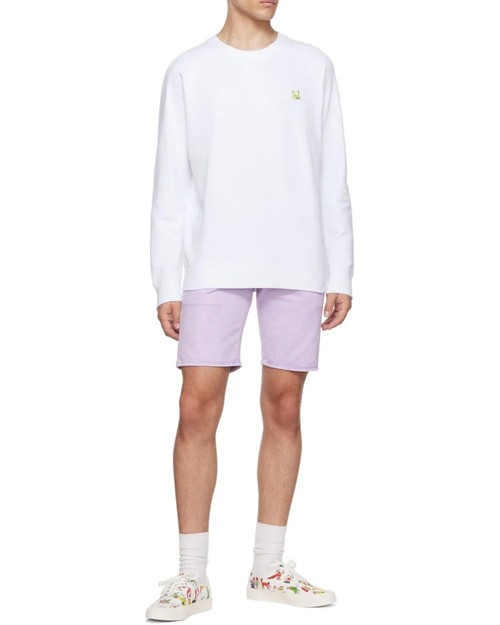Fox Head-Embroidered Crew-Neck Sweatshirt