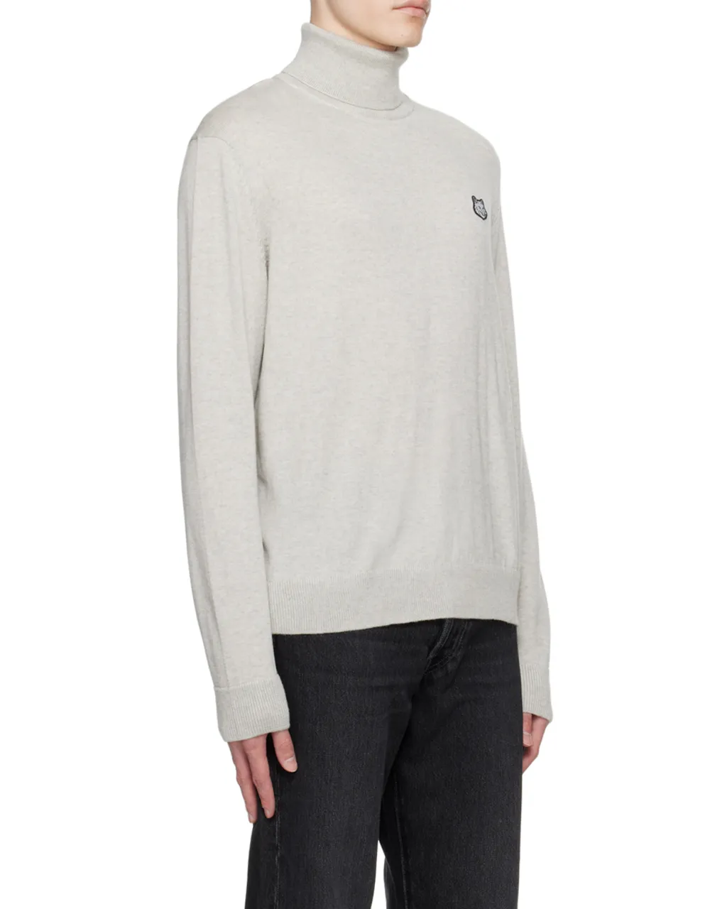 Bold Fox Head Patch Turtleneck Jumper
