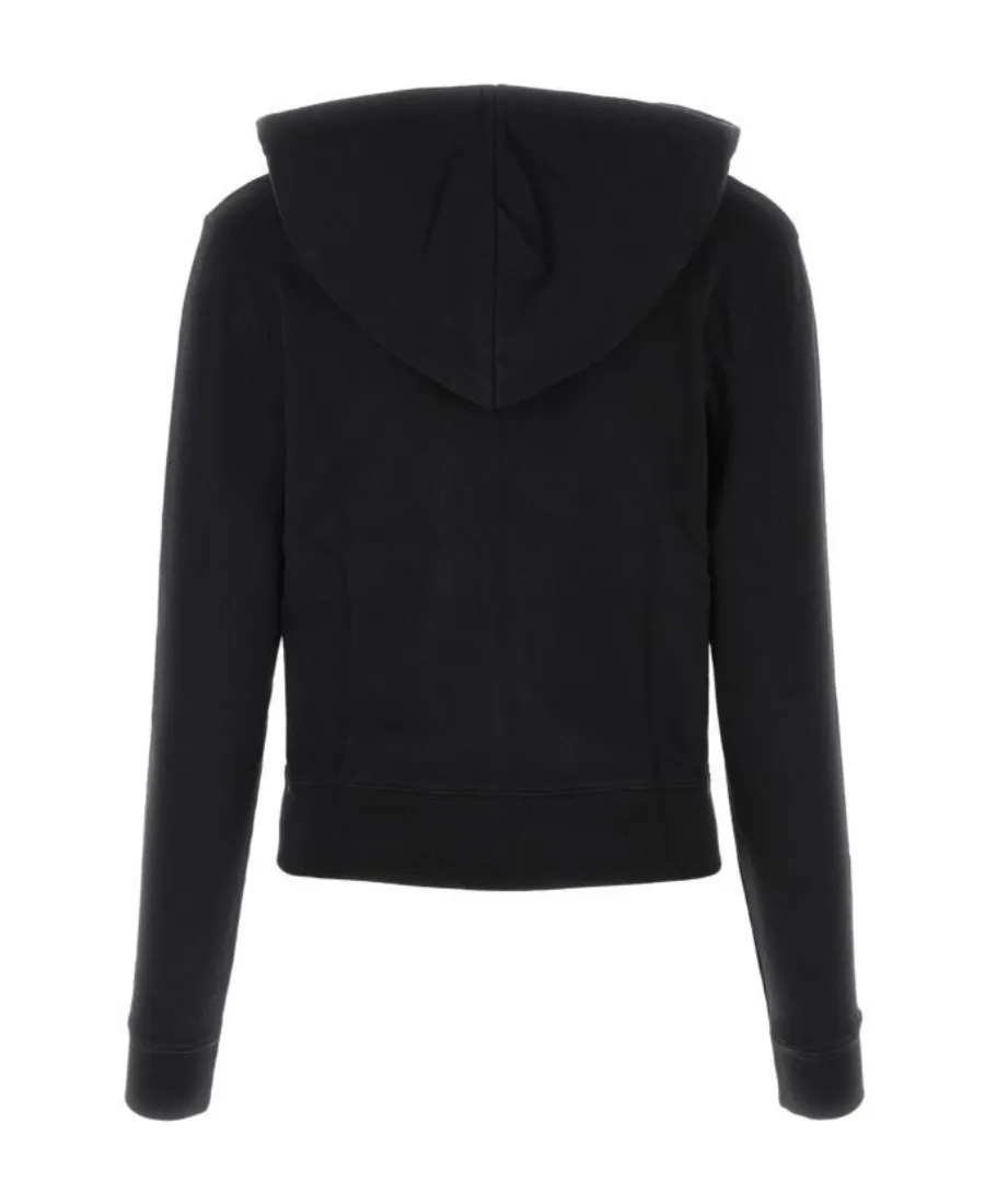 Fox Embroidery Zip-Up Hoodie