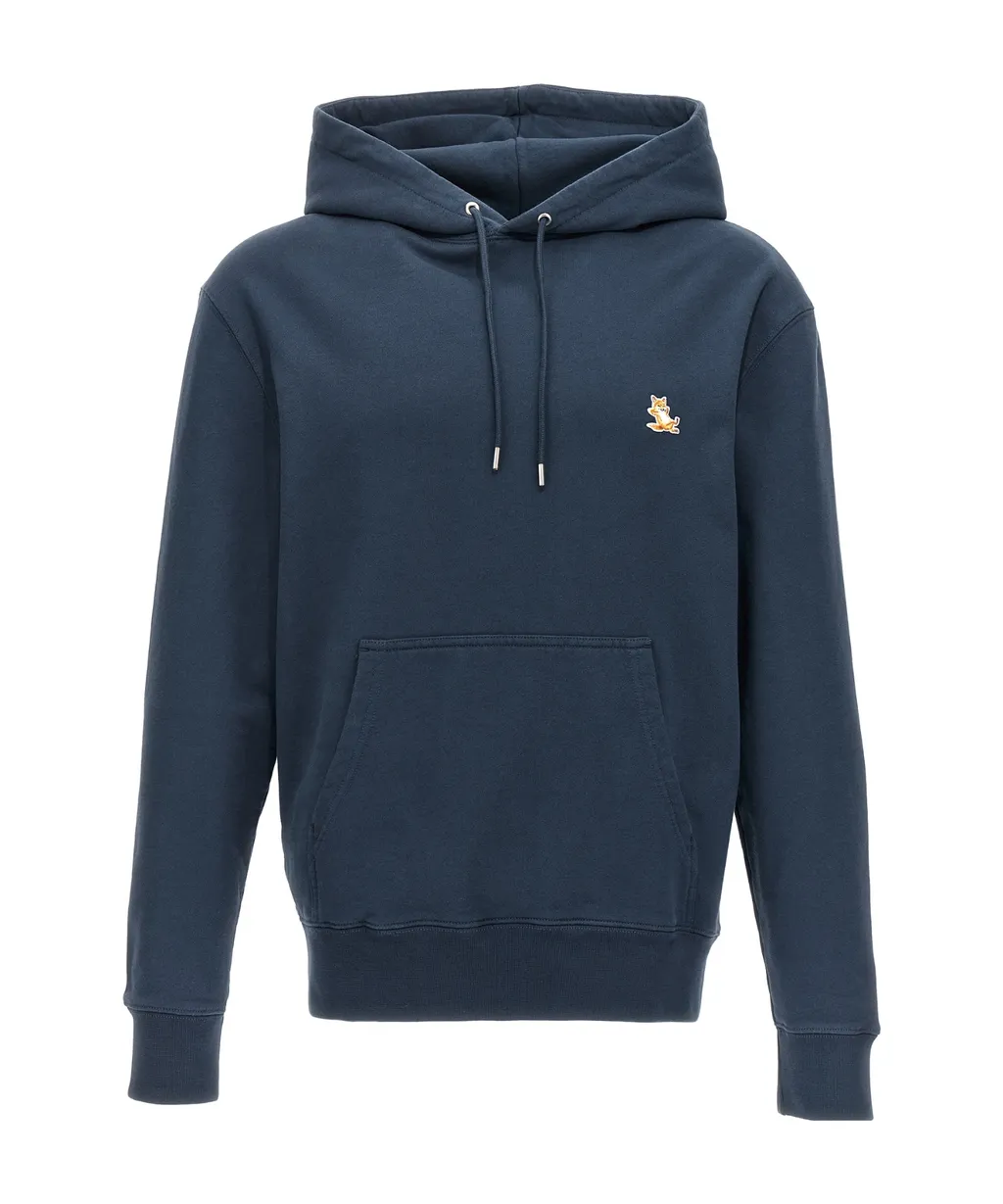 Bold Fox Head Patch Drawstring Hoodie