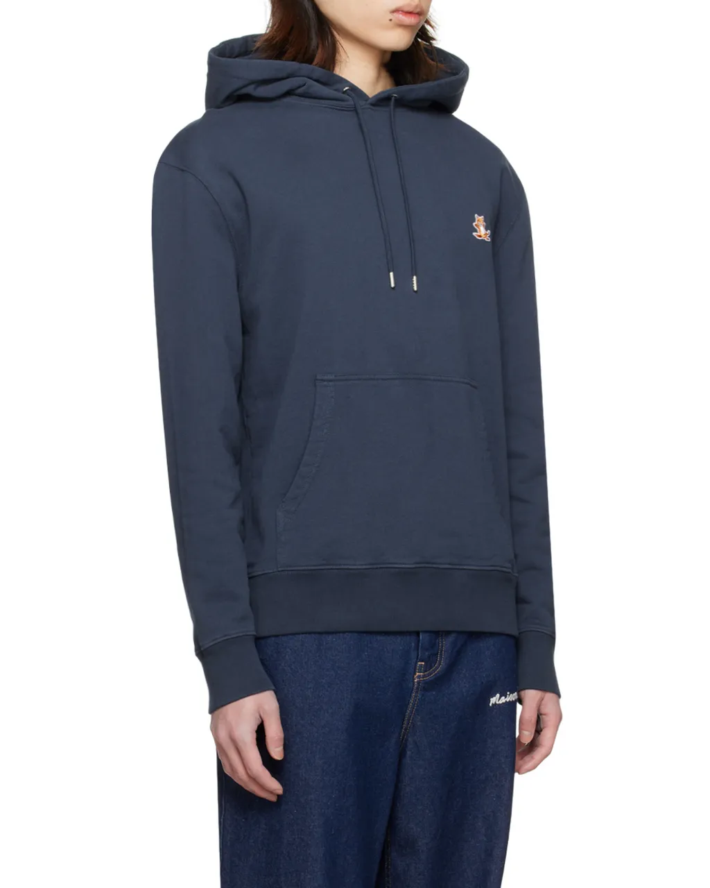 Bold Fox Head Patch Drawstring Hoodie