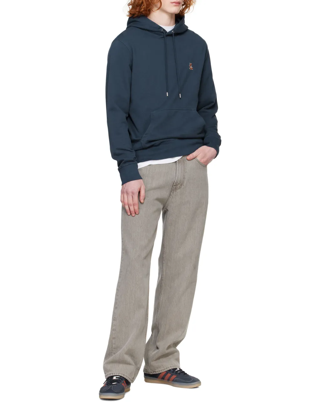 Bold Fox Head Patch Drawstring Hoodie