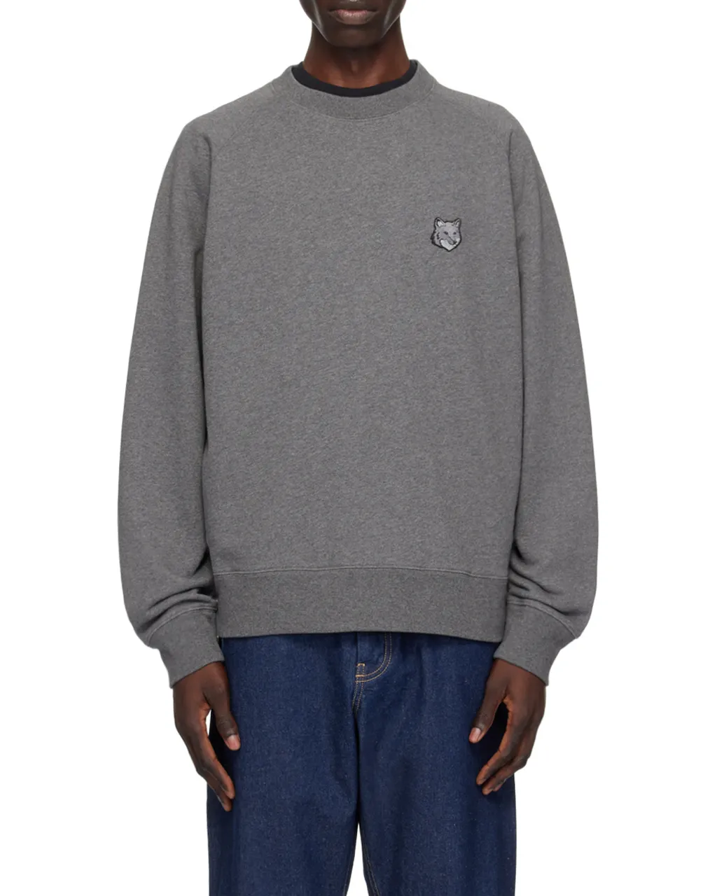 Bold Fox Head Patch Oversized Sweatshirt