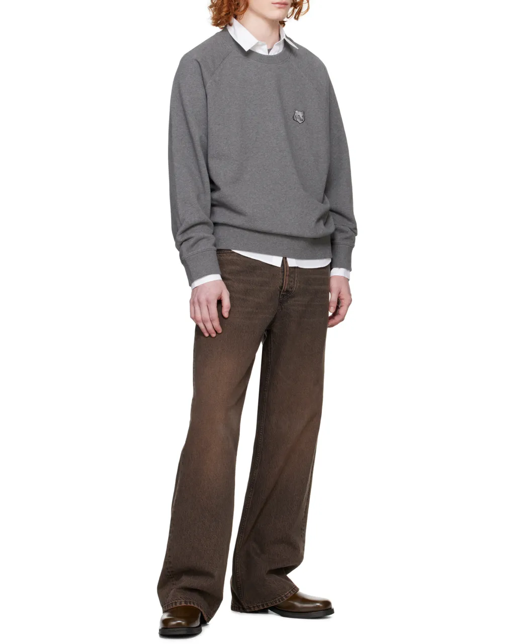 Bold Fox Head Patch Oversized Sweatshirt