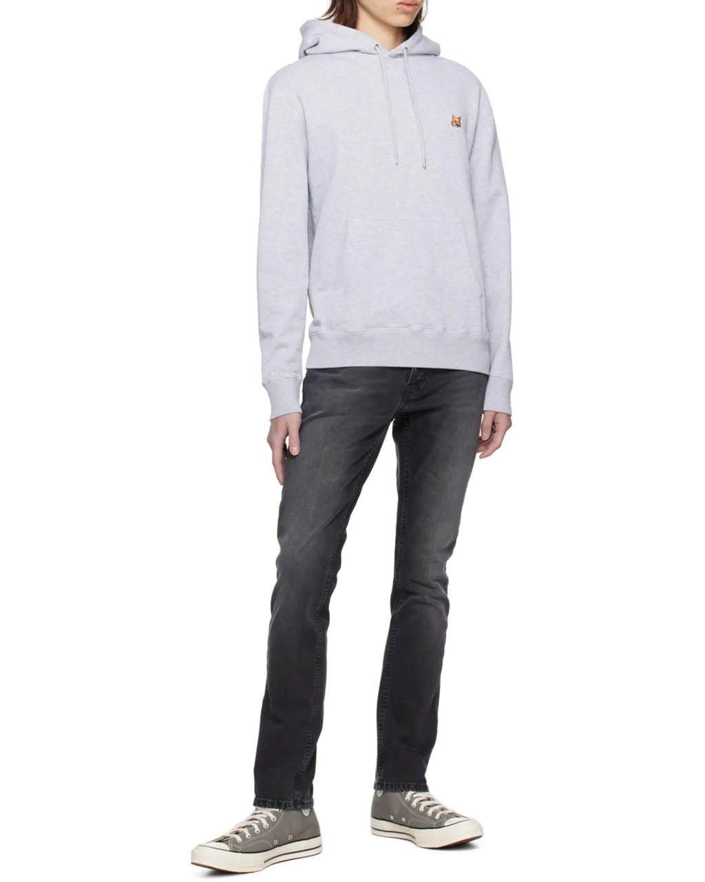 Fox Head Patch Drawstring Hoodie