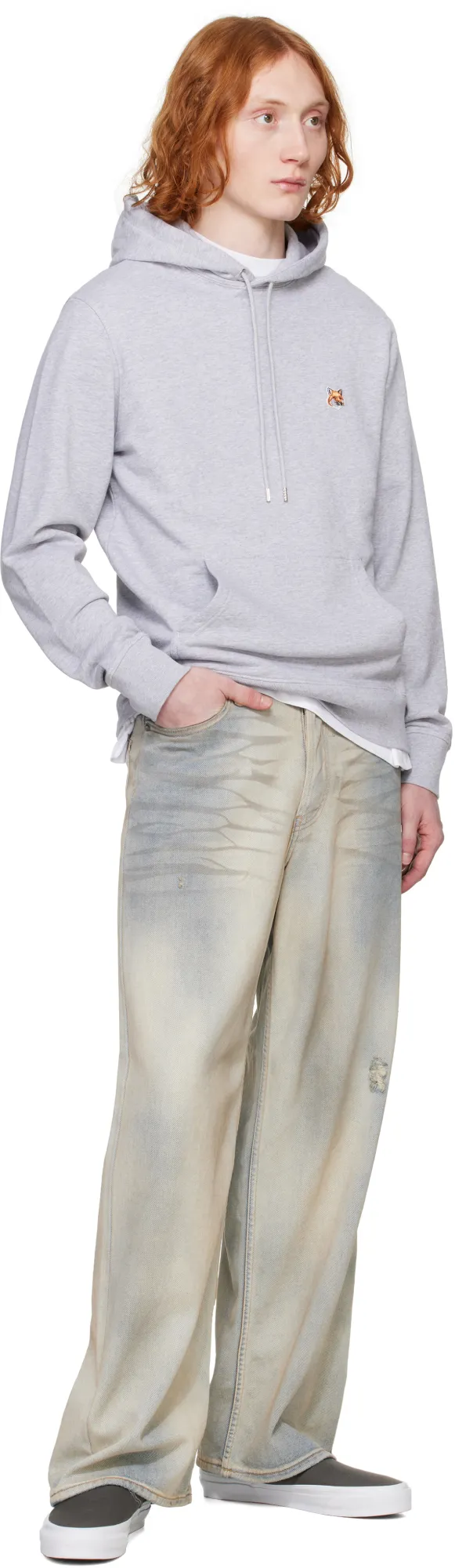 Fox Head Patch Drawstring Hoodie