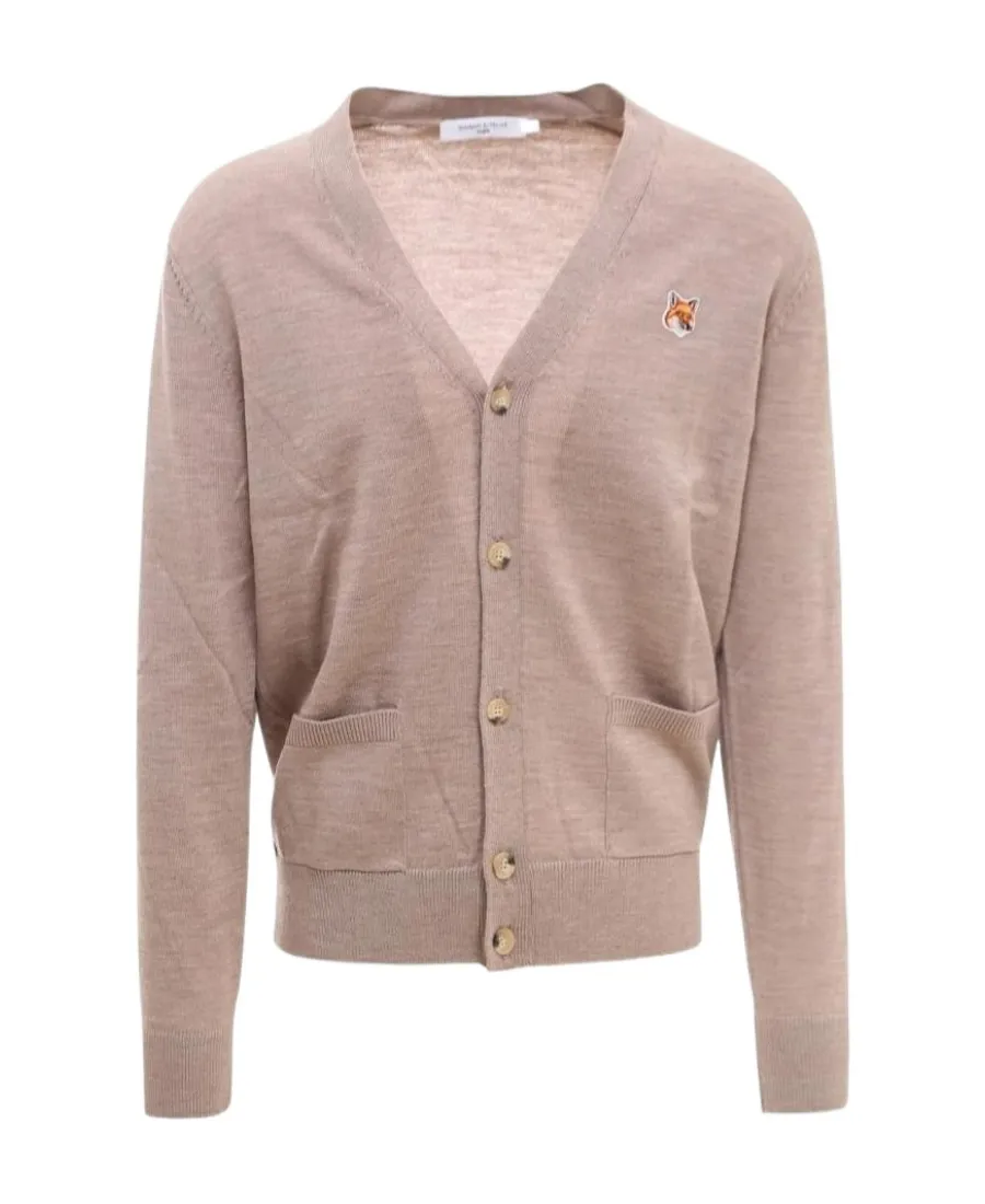 Fox-Patch Wool Cardigan