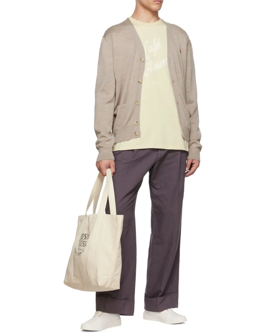 Fox-Patch Wool Cardigan