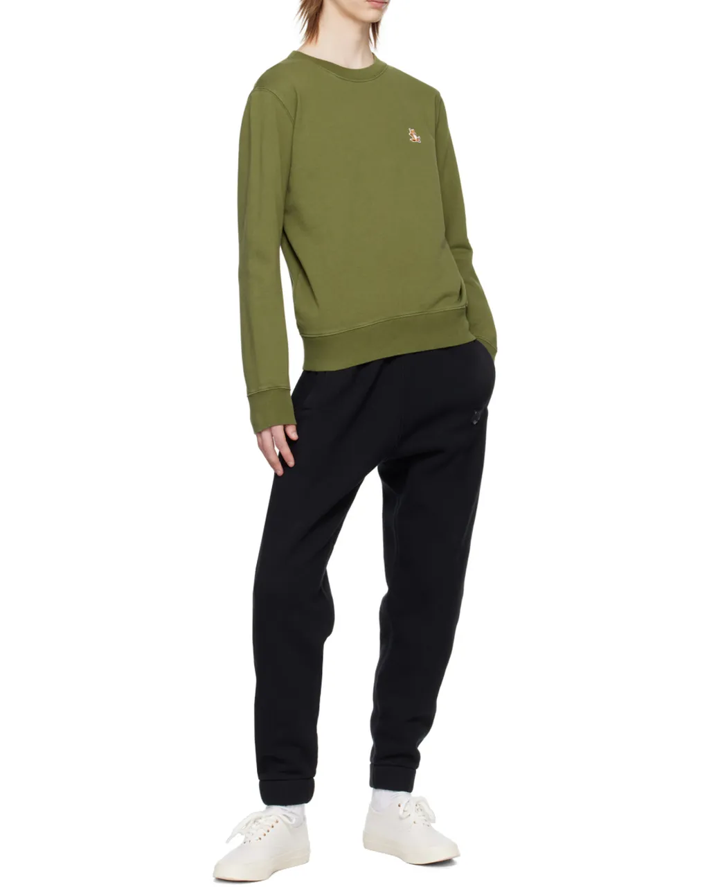Chillax Fox Patch Crewneck Sweatshirt