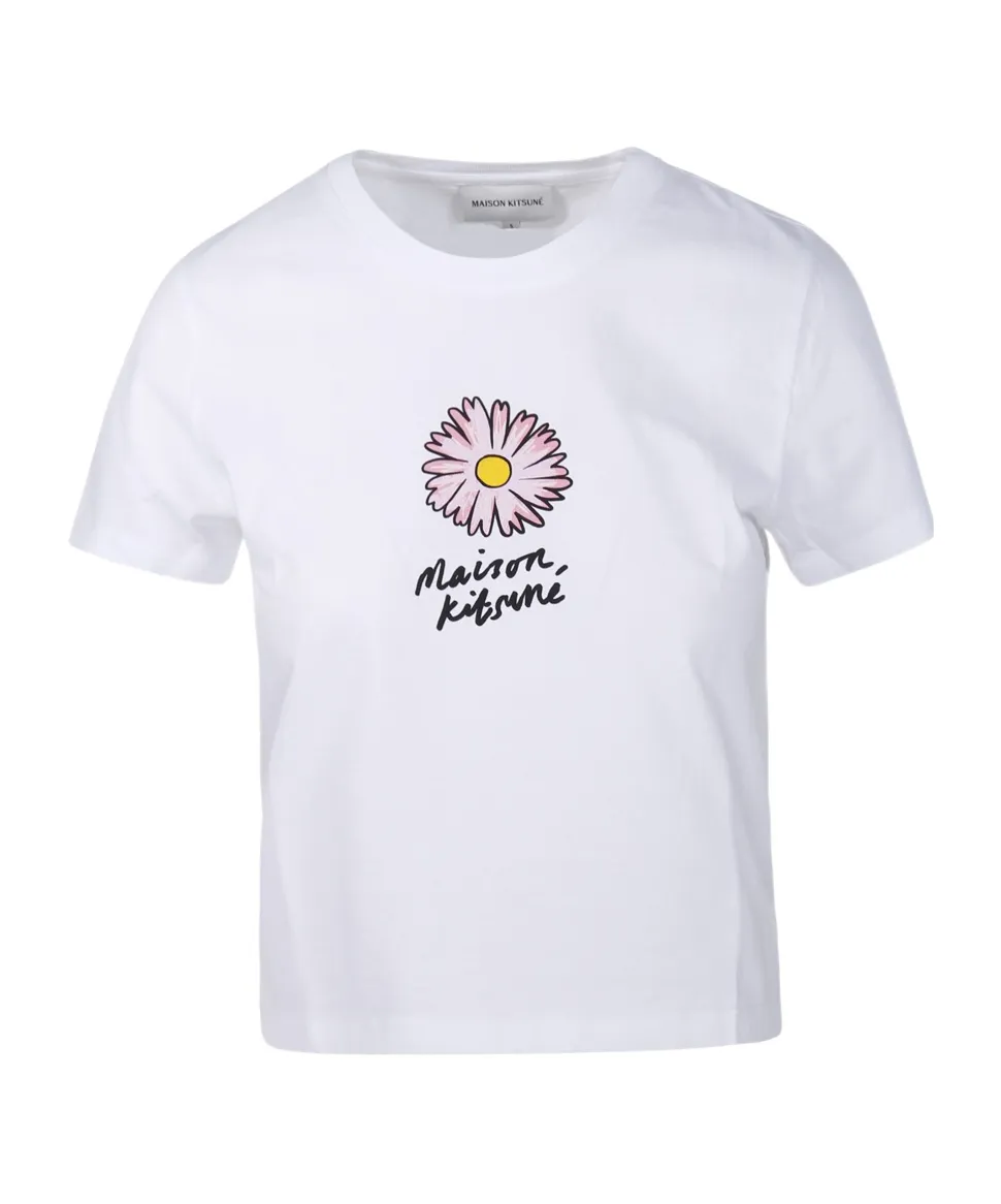 Floating Flower Printed Crewneck T-Shirt