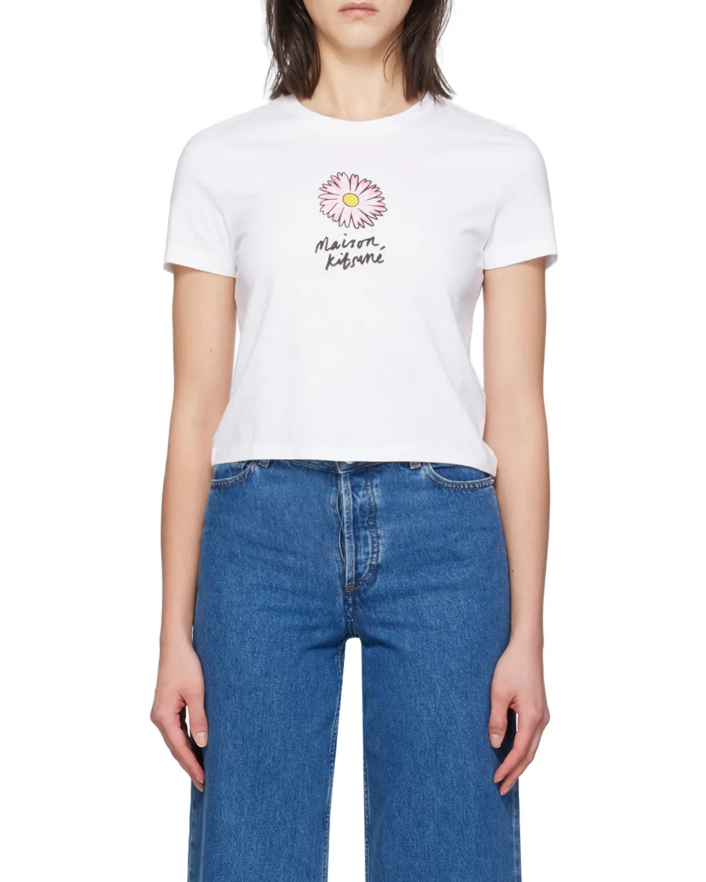 Floating Flower Printed Crewneck T-Shirt